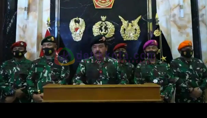Tangkapan Layar Panglima TNI memberikan pernyataan terkait pentingnya persatuan dan kesatuan demi menjaga stabilitas nasional