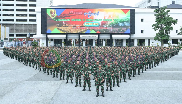 Kasad Pimpin Apel Danrem dan Dandim Terpusat Tahun 2020  
