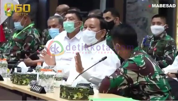 Prabowo Subianto Menteri Pertahanan Republik Indonesia Hadir Pada Acara Seminar Revisi Doktrin TNI AD Kartika Eka Paksi Tahun 2020⁣⁣⁣⁣