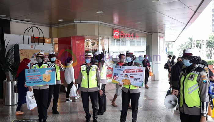 Sosialisasi Pilwali 2020 Polwan Ajak Warga Surabaya Jangan Golput