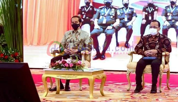 Presiden Jokowi didampingi Mensesneg Pratikno menghadiri Peresmian Pembukaan Rapat Kerja Kejaksaan Republik Indonesia Tahun 2020