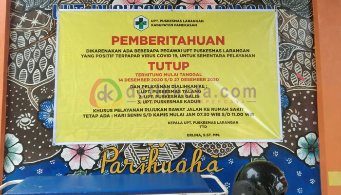 Pemberitahuan Puskesmas Larangan Yang Kembali Ditutup