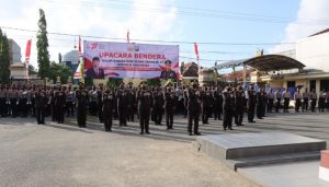 Kapolres Pamekasan Bacakan Teks Pancasila Pada HUT Kemerdekaan RI Ke-77