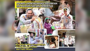Polres Lhokseumawe Salurkan 350 Bansos Secara Serentak Kepada Pelaku Transportasi, Petugas Kebersihan dan Fakir Miskin