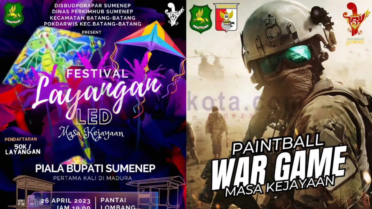 Flayer Festival Layangan LED dan WarGame Paintball
