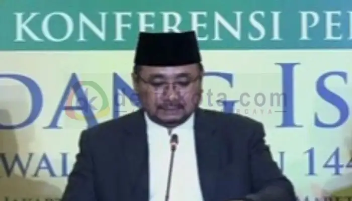 Menteri Agama RI, Yaqut Cholil Qoumas saat konferensi pers penetapan 1 Syawal 1444 H