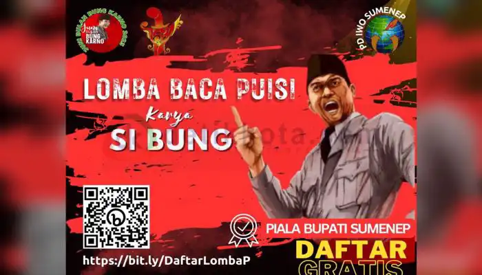 Pamflet lomba baca puisi karya Bung Karno.