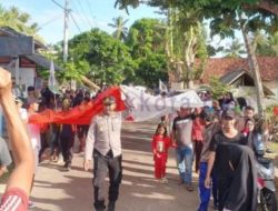 Polsek Kangayan Kirab Bendera Sepanjang 78 Meter, Peringati HUT Ke-78 RI