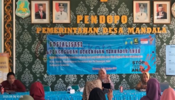 Acara Sosialisasi Pencegahan Kekerasan Terhadap Anak di Balai Desa Mandala, Kec. Rubaru, Kab. Sumenep.