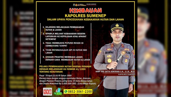 Imbauan Kapolres Sumenep, AKBP Edo Satya Kentriko pada masyarakat.