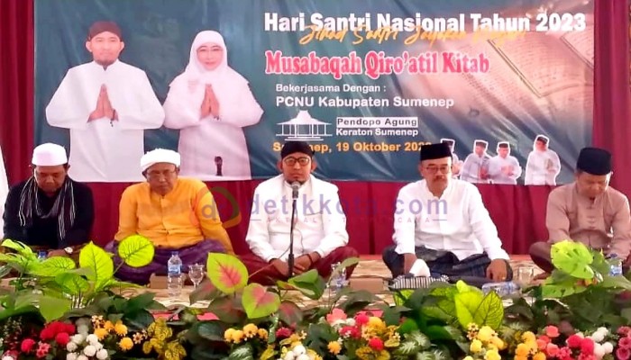 Bupati Sumenep, H. Achmad Fauzi Wongsojudo saat pembukaan acara Musabaqah Qiraatil Kitab di Pendopo Agung Keraton setempat.