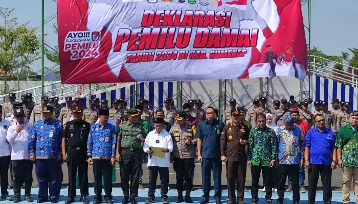 Kegiatan Deklarasi Pemilu Damai di halaman Mapolres Sumenep.