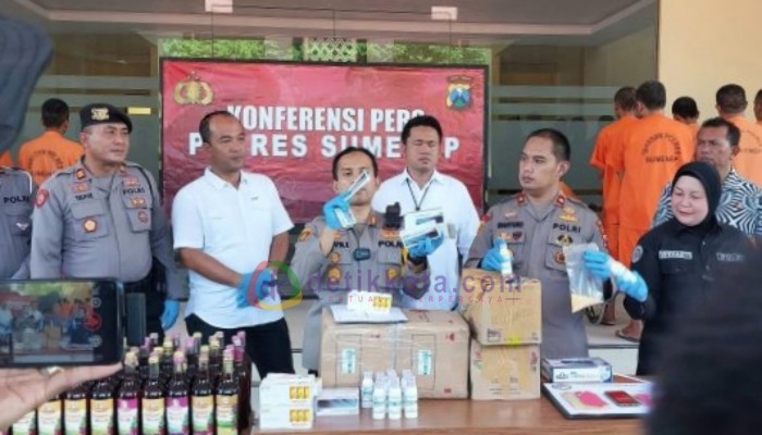Kapolres Sumenep, AKBP Edo Satya Kentriko saat jumpa pers di Mapolres setempat.