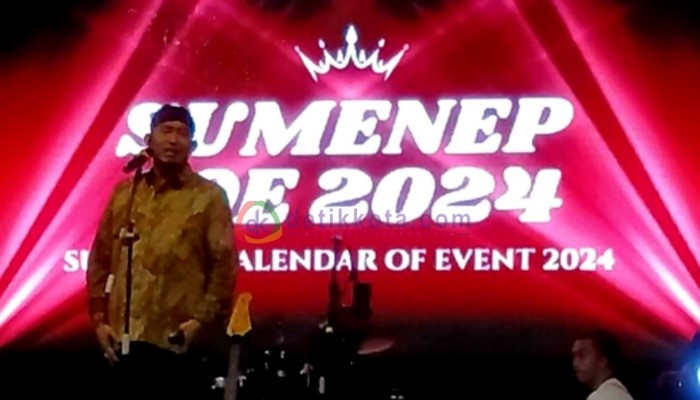 Bupati Sumenep, H. Achmad Fauzi Wongsojudo saat launching Kalender Even Sumenep 2024.
