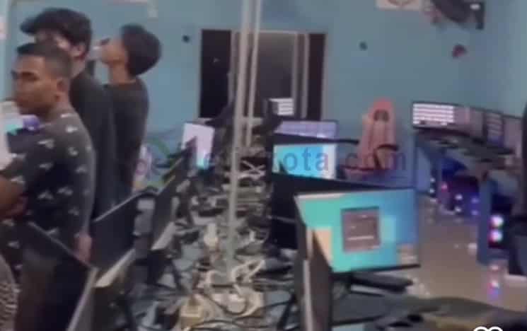 Polres Dumai saat membongkar sindikat judi online higgs domino berkedok warung ayam geprek