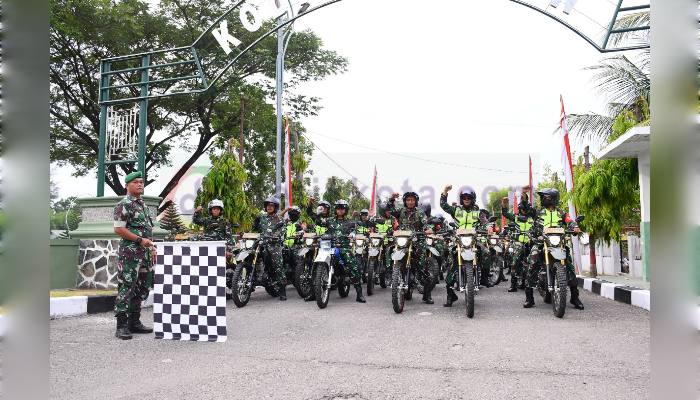 Pelepasan Tour De Bireuen yang di pimpin langsung oleh Dandim  0111/Bireuen Letkol Inf Ade Munandar, S.I.Pem