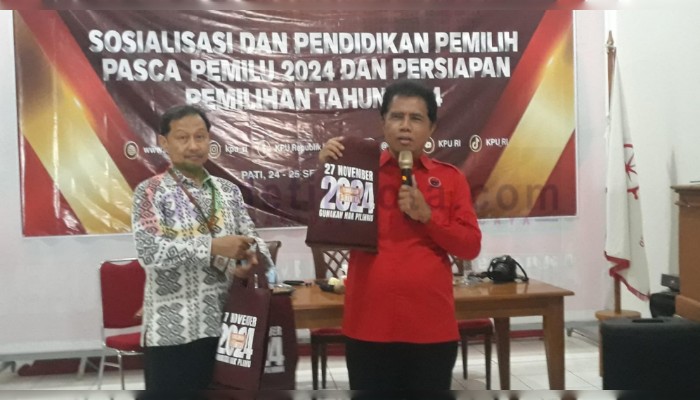 Anggota DPR RI, Riyanta, pada acara Sosialisasi dan Pendidikan Pemilih Pasca Pemilu 2024 dan Persiapan Pemilihan Tahun 2024