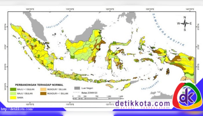 Prediksi Durasi Musim Hujan 2024/2025, pemutakhiran 3 Oktober 2024. (Dok. BMKG)