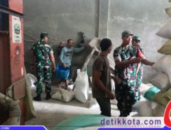 Babinsa Tinjau Ketersediaan Stok Beras di Gudang Milik Suparmi