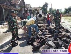 Gotong Royong Bangun Gorong-gorong Wujud Kepedulian Babinsa dengan Warga