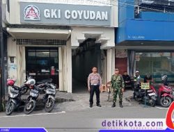 Berikan Rasa Aman dan Nyaman, Babinsa Jayengan Amankan Ibadah Minggu Pagi