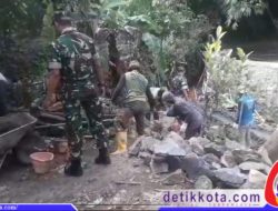 Babinsa Gotong Royong, Talud Irigasi Sawah Kokoh Untuk Kelancaran Pengairan
