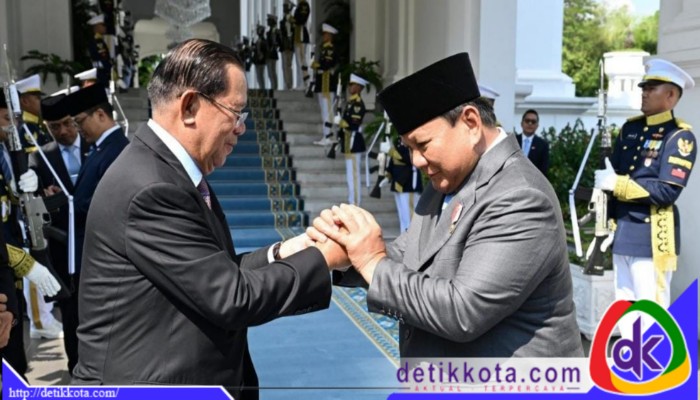 Presiden Prabowo Subianto menerima kunjungan resmi Presiden Senat Kerajaan Kamboja, Samdech Akka Moha Sena Padei Techo Hun Sen di Istana Merdeka, Jakarta.
