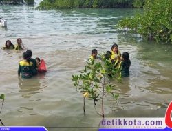 Siswa MI An-Nibros 1 Giligenting Bersihkan Sampah di Laut