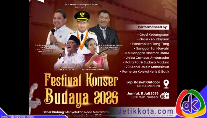 Festival Konser Budaya 2025 bertajuk "Ghei Bintang: Menyatukan Nada, Merawat Budaya, Menuju Indonesia Emas 2045" akan digelar pada Jumat, 11 Juli 2025.