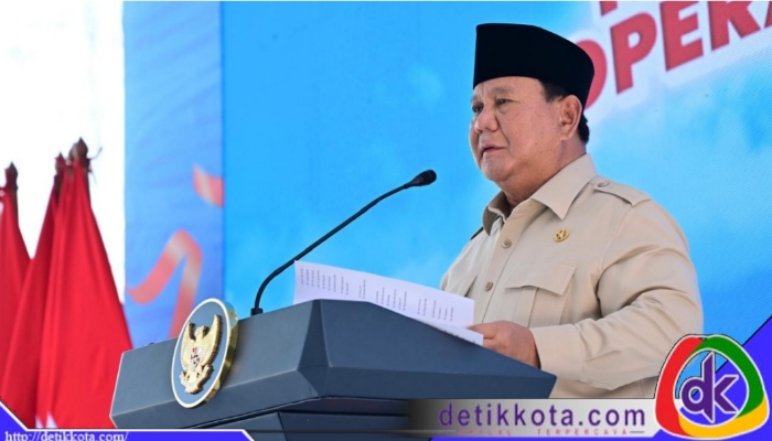 Presiden Prabowo memberikan sambutan tegas soal reformasi distribusi pangan di acara peluncuran Koperasi Merah Putih, Klaten, Senin (21/7/2025).