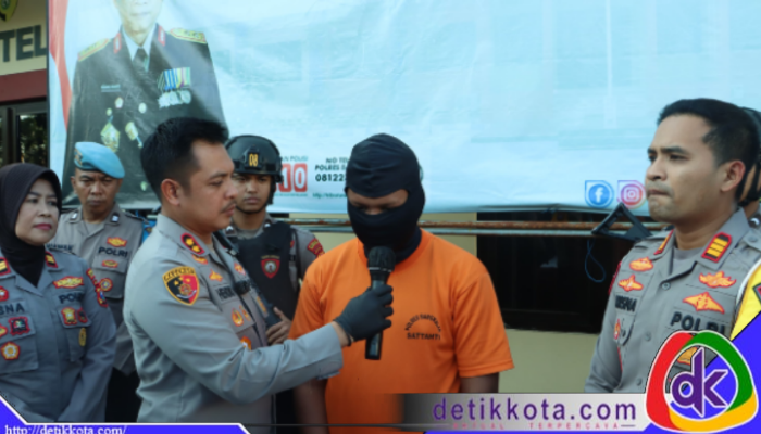 Kapolres Bangkalan, AKBP Hendro Sukmono saat konferensi pers.