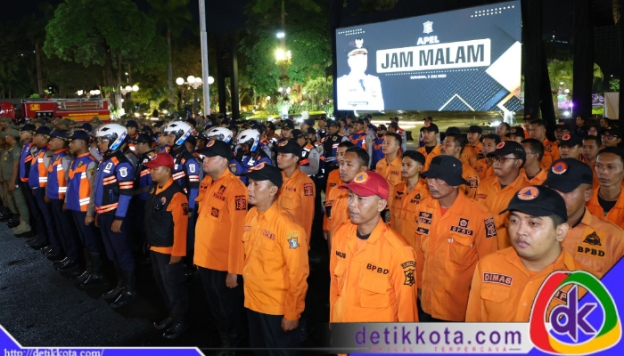 jajaran TNI-Polri saat evaluasi pelaksanaan sweeping jam malam.