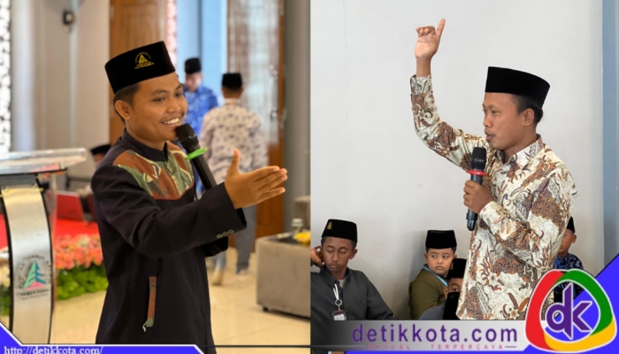 Ustad Rifqi (Kiri) pemateri pertama, dan Bapak Asmawi, S.Pd., (Kanan) pemateri kedua.