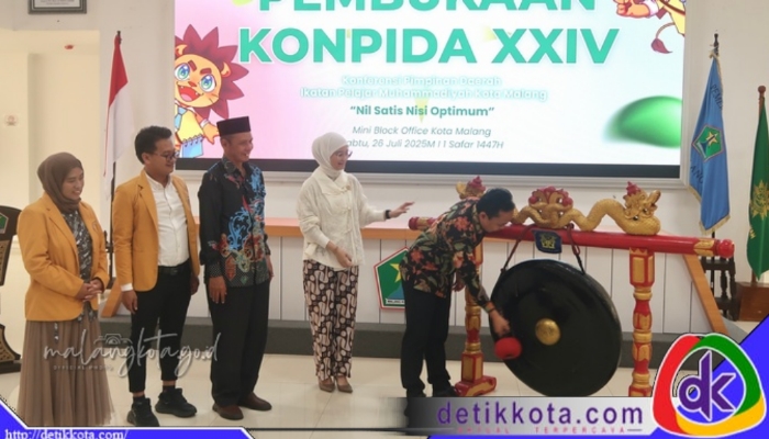 Wakil Wali Kota Malang Ali Muthohirin saat membuka KONPIDA XXIV IPM Kota Malang di Mini Block Office Balaikota Malang.