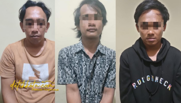 Tiga orang terduga pelaku bersama barang bukti berupa satu unit televisi, sembako, dan tabung gas LPG diamankan petugas sehari setelah kejadian.