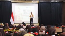 Wakil Bupati Lumajang Yudha Adji Kusuma saat membuka Latihan Gabungan Saka Bakti Husada di SMK Muhammadiyah Lumajang.