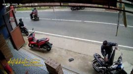 Aksi pencurian yang viral terekam CCTV.