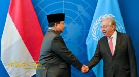 Presiden RI Prabowo Subianto saat bertemu Sekretaris Jenderal PBB António Guterres di Markas Besar PBB, New York, Senin (22/9/2025).