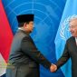 Presiden RI Prabowo Subianto saat bertemu Sekretaris Jenderal PBB António Guterres di Markas Besar PBB, New York, Senin (22/9/2025).