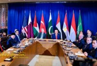 Presiden RI Prabowo Subianto menghadiri pertemuan multilateral di Markas PBB, New York, bersama para pemimpin dunia untuk membahas perdamaian di Timur Tengah.