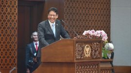 Menteri Keuangan Purbaya Yudhi Sadewa menghadiri rapat paripurna DPR RI, Selasa (23/9/2025).