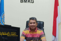 Kepala BMKG Trunojoyo Sumenep, Ari Wdjajanto saat menyampaikan prediksi musim hujan 2025/2026.