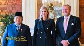 Presiden RI Prabowo Subianto saat diterima Raja Willem-Alexander dan Ratu Máxima di Istana Huis ten Bosch, Den Haag, Belanda, Jumat (26/9/2025).
