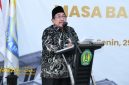 Wakil Bupati Sumenep KH. Imam Hasyim saat sambutan di pelantikan dan pengukuhan rektor masa bhakti 2025–2029 di Hotel Bhagraf, Senin (29/09/2025).