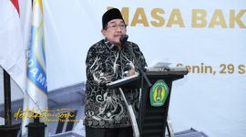Wakil Bupati Sumenep KH. Imam Hasyim saat sambutan di pelantikan dan pengukuhan rektor masa bhakti 2025–2029 di Hotel Bhagraf, Senin (29/09/2025).