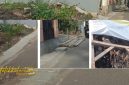 Tampak hasil pemasangan drainase proyek pemeliharaan jalan di Gang Beringin, Purwakarta, yang dinilai warga tidak sesuai standar teknis.