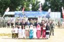 Kasdim 0827/Sumenep Cba Ari Pamungkas Dian Buwono memimpin upacara peringatan HUT ke-80 TNI di Lapangan Makodim Sumenep, Ahad (5/10/2025).