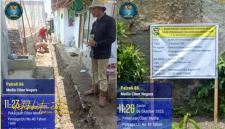 proyek perbaikan saluran drainase di Kelurahan Nagri Tengah, Kabupaten Purwakarta, Senin (6/10/2025).