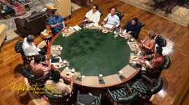 Presiden Prabowo Subianto menerima Ketua MPR RI Ahmad Muzani dan sejumlah pejabat negara di kediamannya di Hambalang, Bogor, Sabtu (11/10/2025) malam.