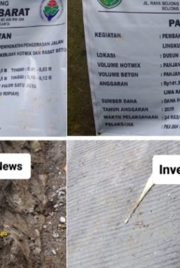 Proyek Jalan di Desa Bojong Barat Diduga Tak Sesuai Spesifikasi